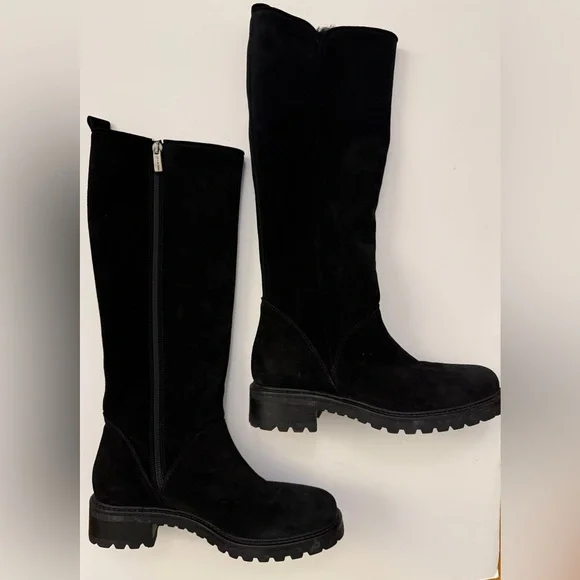 Barneys New York Long Suede + Shearling Boots (like new condition) - Picture 2 of 12